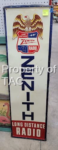 Zenith Long Distance Radio w/Logo Metal Sign