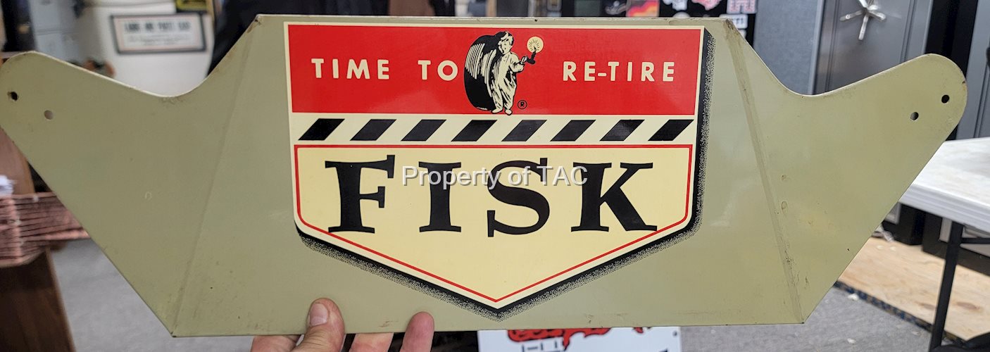 Fisk "Time to Retire" w/Logo Metal Tire Stand