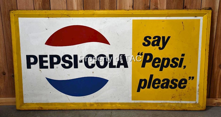 Pepsi-Cola w/Logo "Say Pepsi Please" Metal Sign