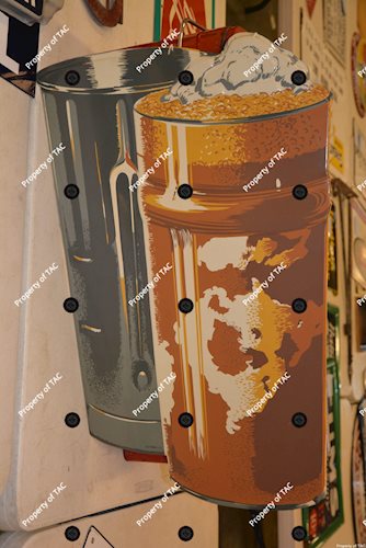 Milkshake & Cup metal sign