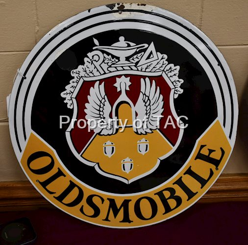 Oldsmobile  w/Crest Logo Porcelain Sign