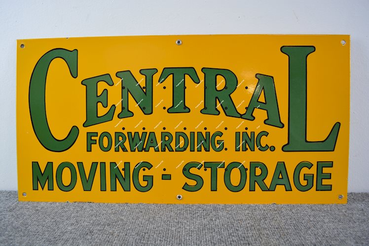 Central Moving Storage Porcelain Sign