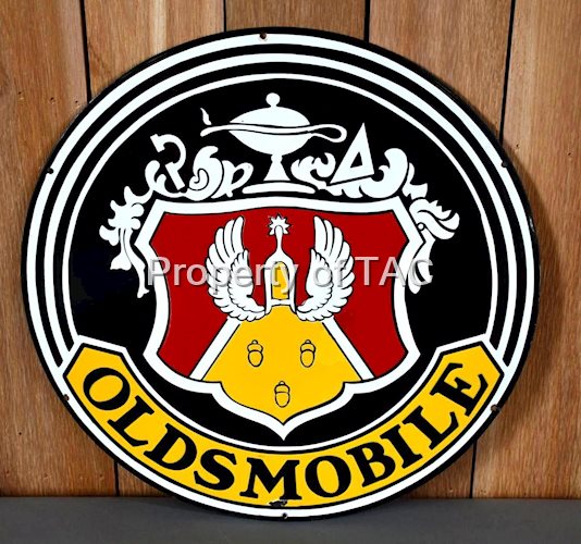 Oldsmobile w/Crest Logo Porcelain Sign