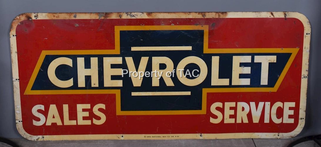 Chevrolet in Bowtie Sales & Service Metal Sign