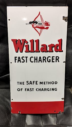 Willard Fast Charger SSP Single Sied Porcelain Sign