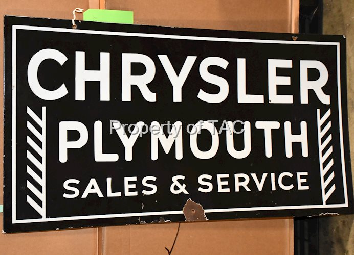 Chrysler Plymouth Sales & Service Porcelain Sign