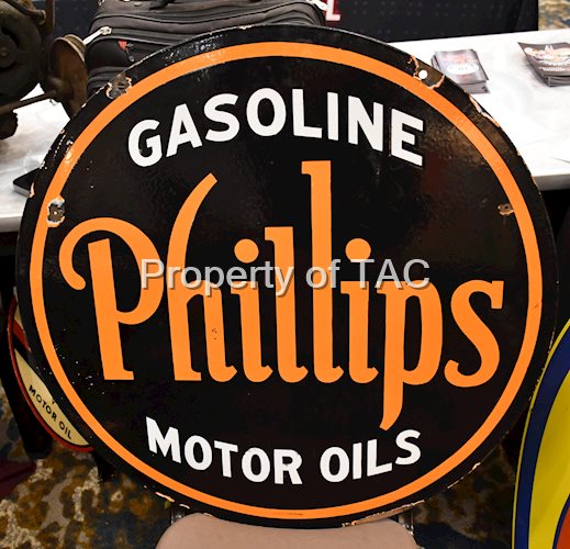 Phillips 66 Gasoline Motor Oil Porcelain Sign