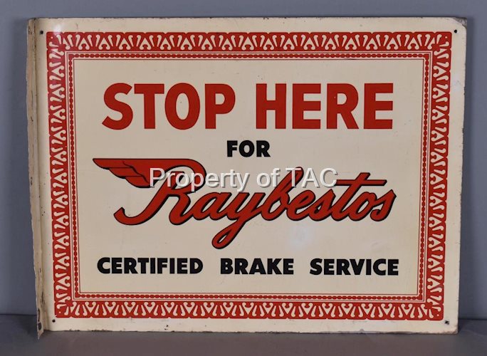 Stop Here for Raybestos Metal Flange Sign