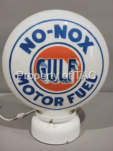 Gulf No-Nox Motor Fuel OPE Milk Glass Globe
