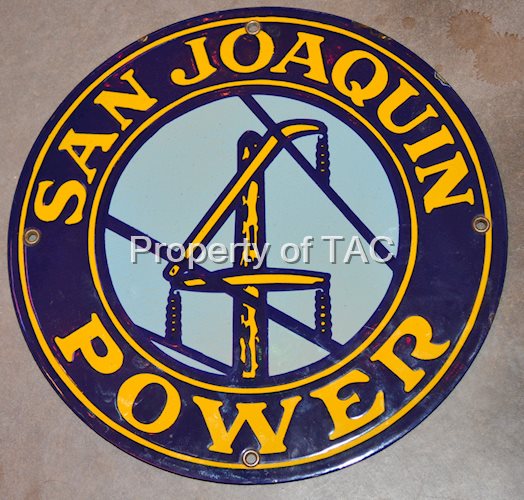 San Joaquim Power Porcelain Truck Door Sign