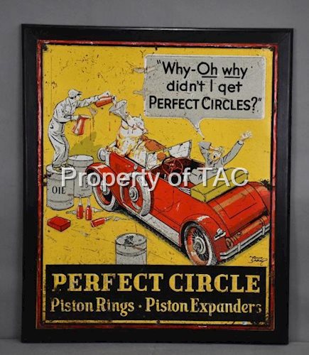 Perfect Circle Piston Rings w/Hog Sitting in the Car Metal Sign