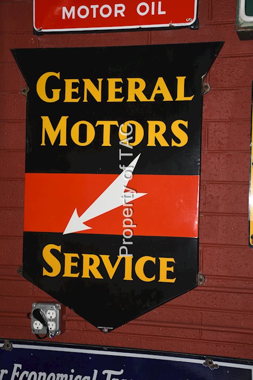 General Motors Service w/Arrow Logo Porcelain Sign