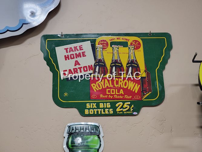 Royal Crown Cola "Take Home a Carton" w/Image Metal Sign