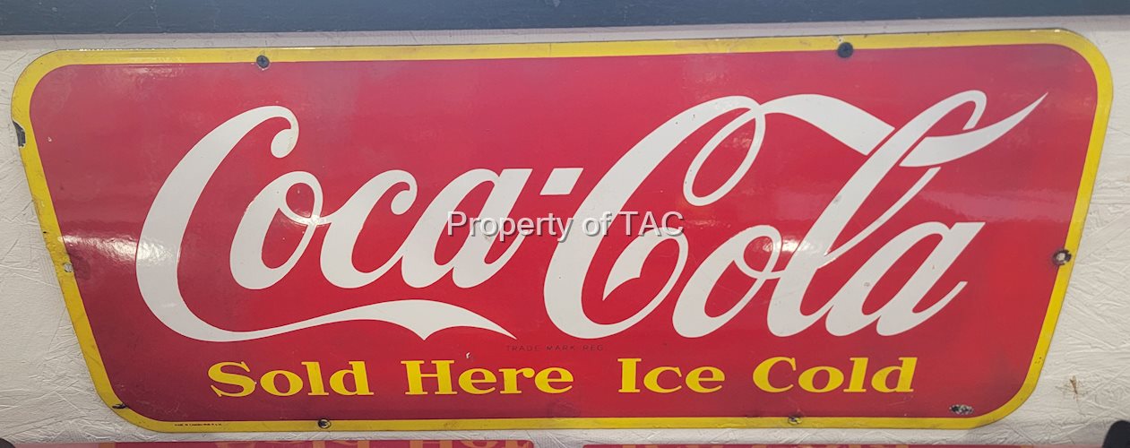 Coca-Cola "Sold Here Ice Cold" Porcelain Sign