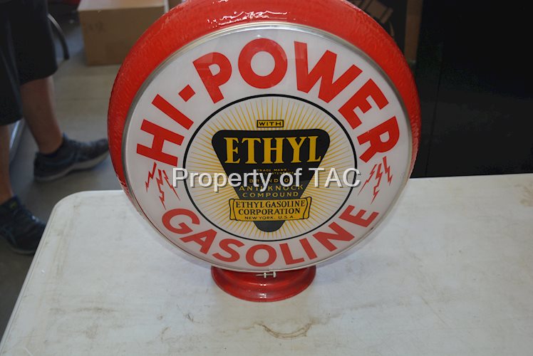 Hi-Power Gasoline w/Ethyl Logo Single Globe Lens