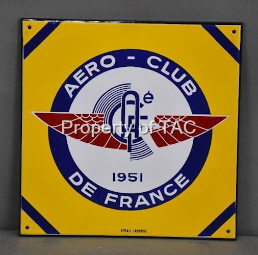 1951 Aero-Club De France w/logo Porcelain Sign