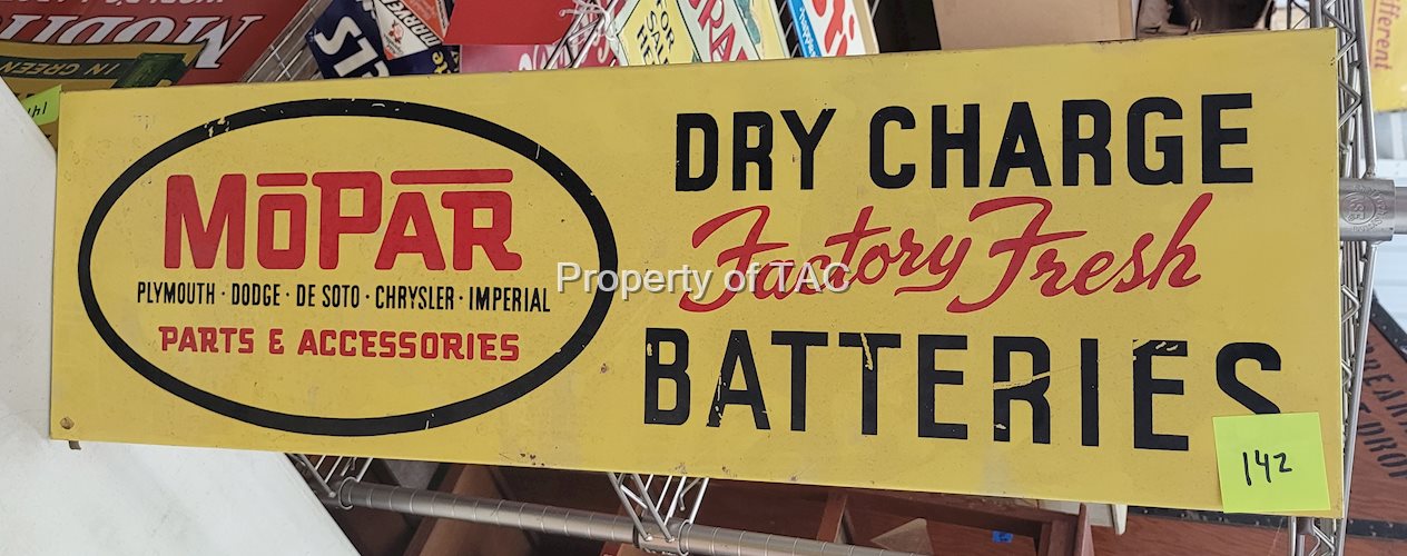 Mopar Dry Charge Batteries Metal Rack Sign