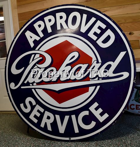 Packard Approved Service w/Lug Nut Logo Porcelain Sign