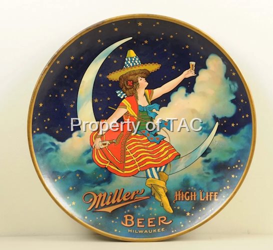 Miller High Life Beer with sitting on the moon