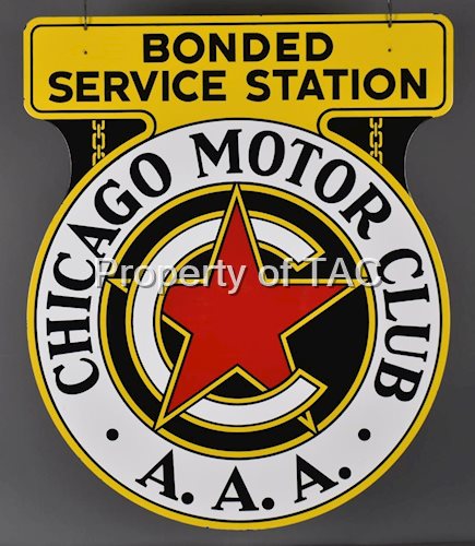 Chicago Motor Club A.A.A. Bonded Service Station Porcelain