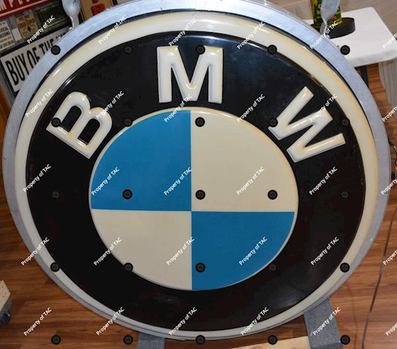 BMW w/logo Plastic Embossed Lighted Sign