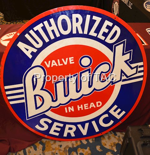 Buick Valve in Head, Authorized Service Porcelain Sign