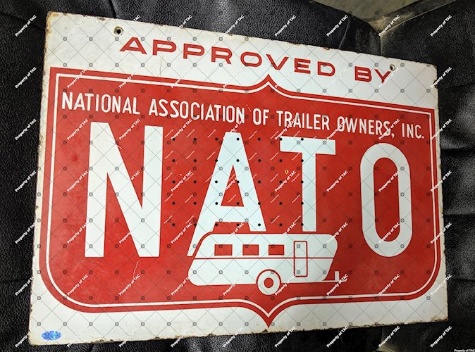 NATO National Association of Trailer Owners Inc. DSP Double Sided Porcelain Sign