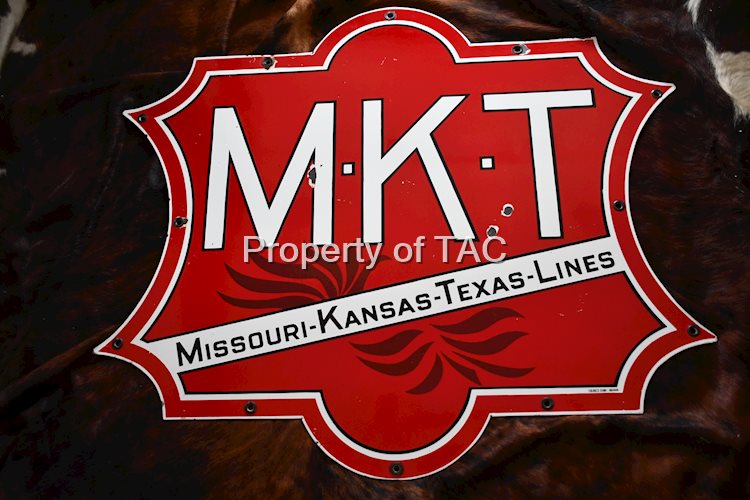 KM-K-T Missouri-Kansas-Texas-Lines (railroad) Porcelain Sign