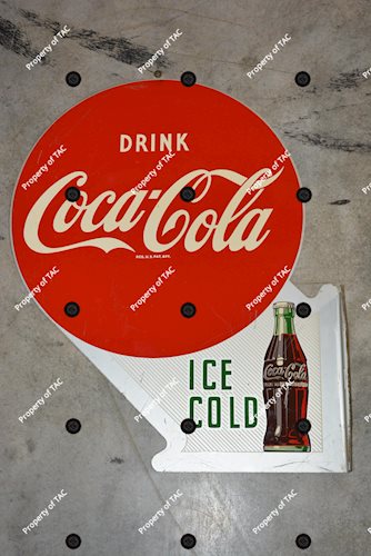 Drink Coca-Cola Ice Cold w/bottle Metal Sign