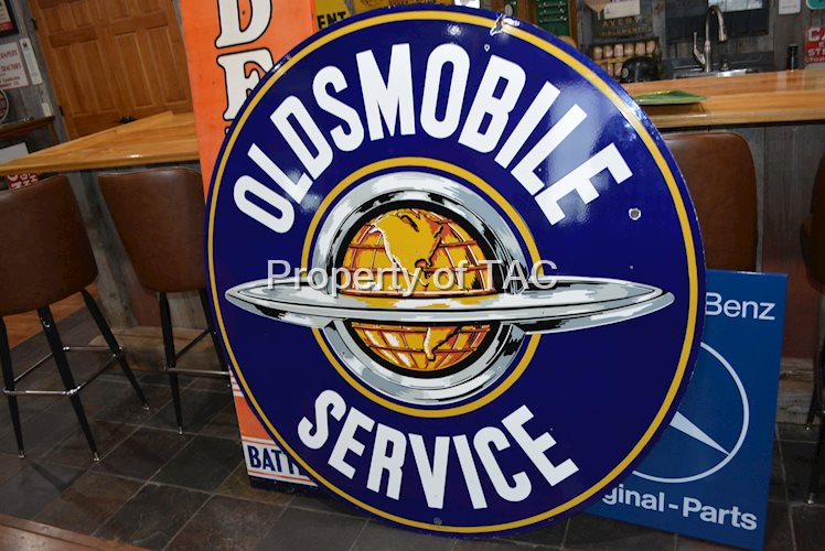Oldsmobile w/Saturn Logo Porcelain Identification Sign
