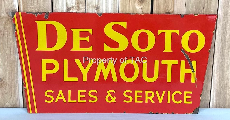 De Soto Plymouth Sales  Service Porcelain Sign