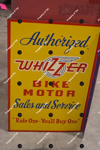 Authorized Whizzer Bike Motor Sales & Service Metal Sign
