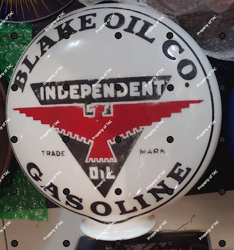 Blake Oil Co. Gasoline w/Independent Logo OPE Globe