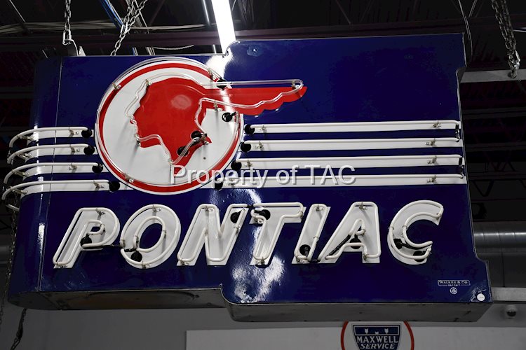 Pontiac w/Full Feather Logo Porcelain Neon Sign