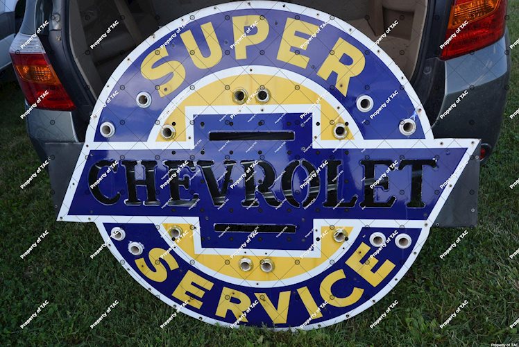Super Chevrolet Service Rare Milk Glass/Neon Sign