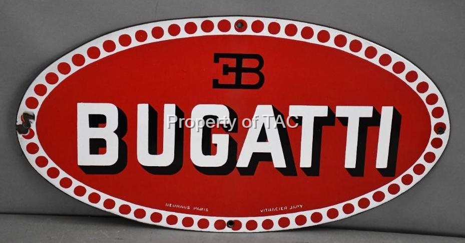 Bugatti w/Logo Porcelain Sign