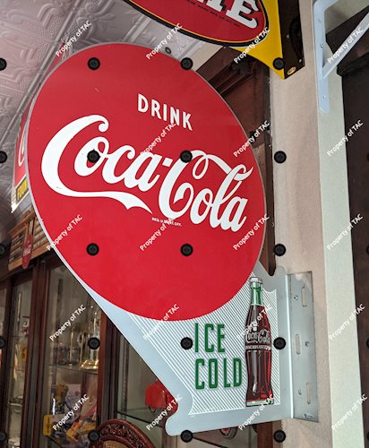 Drink Coca Cola Ice Cold DST Tin Flange Sign
