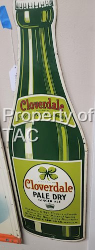 Cloverdale Pale Dry Ginger Ale Bottle Metal Sign