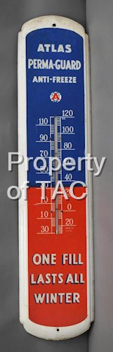 Atlas Perma-Guard Anti-Freeze "One Fill Last All Winter" Metal Thermometer