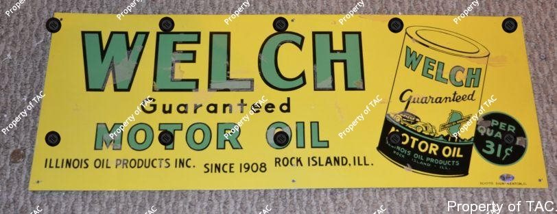 Welch Motor Oil w/can logo sign