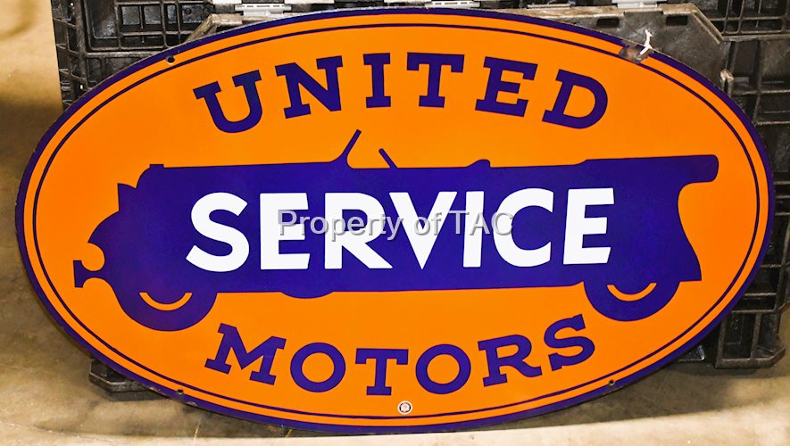 United Motor Service w/Logo Porcelain Sign