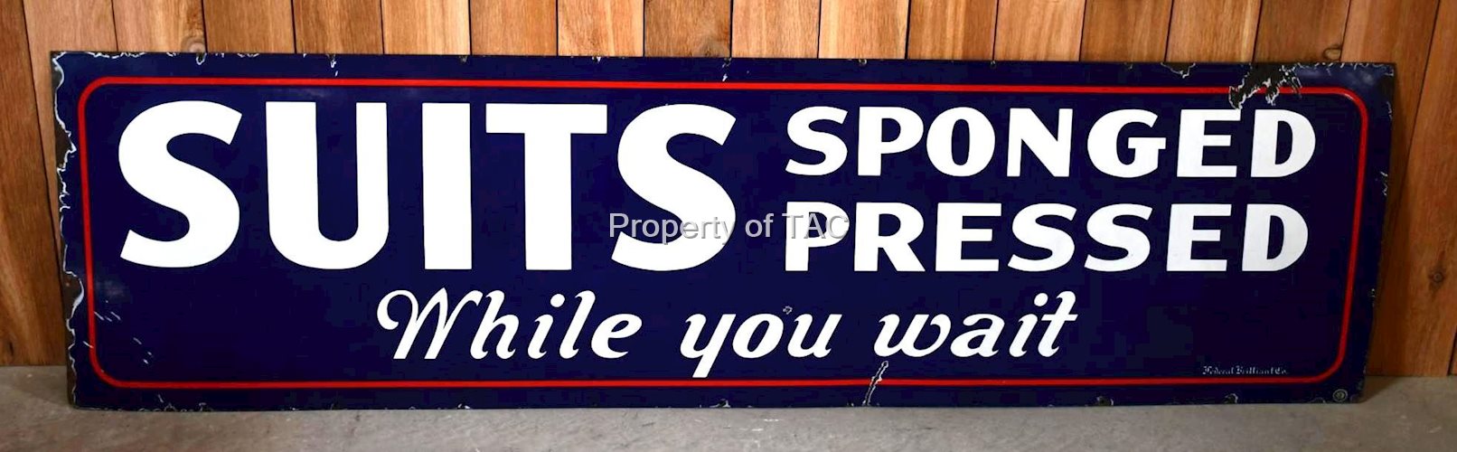 Suits Sponged Press Porcelain Sign
