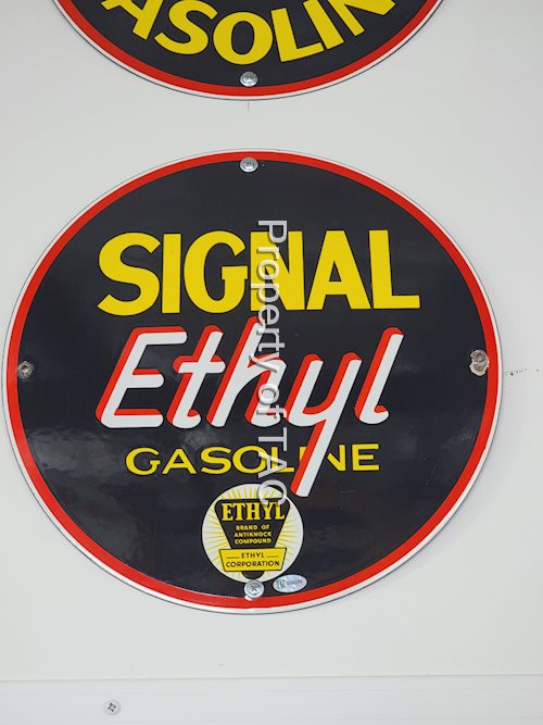 Signal Ethyl Gasoline Porcelain Pump Sign