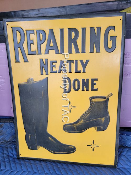 Repair Neatly Done w/Image Metal Sign