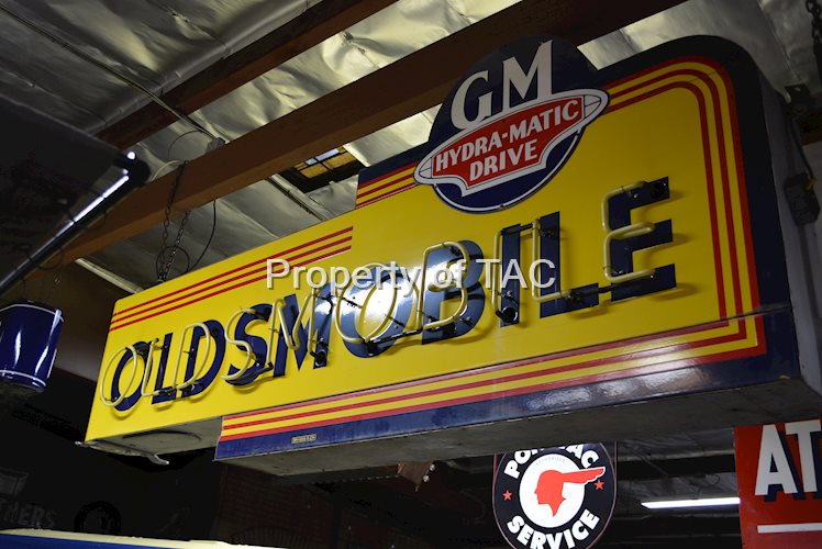 GM Hydra-Matic Oldsmobile Porcelain Neon Sign