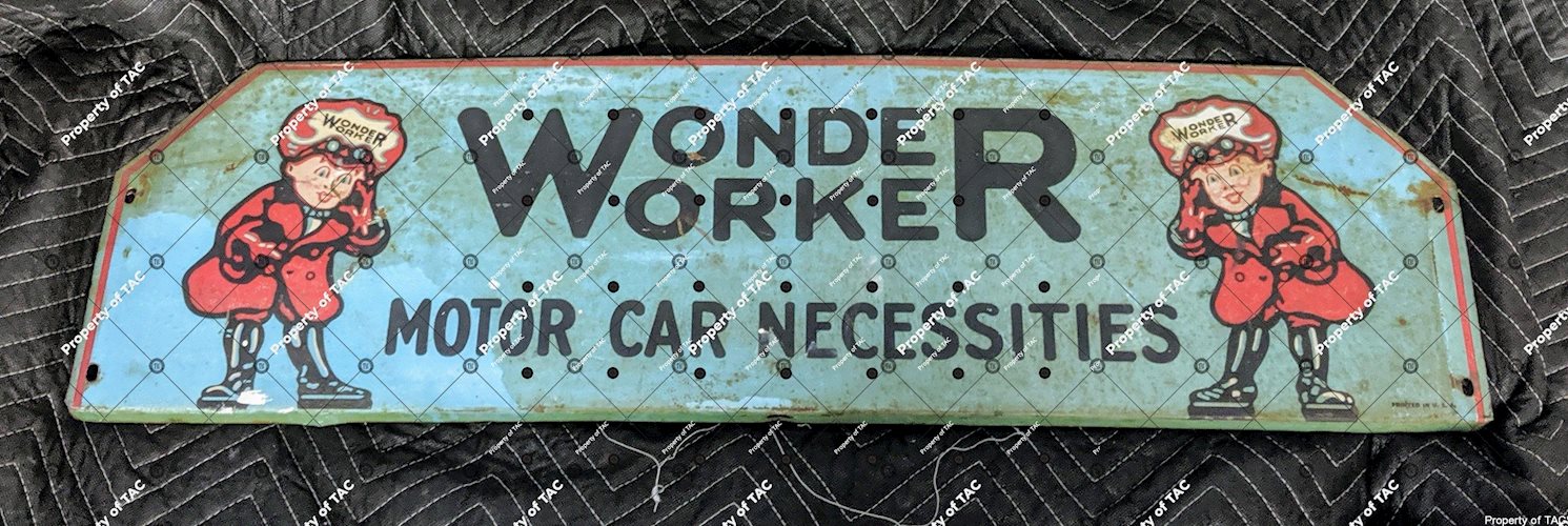 Wonder Worker Motor Car Necessities SST Single Sided Tin Sign
