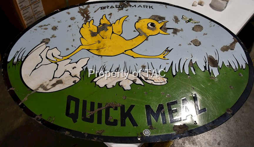 Quick Meal w/Logo Porcelain Sign