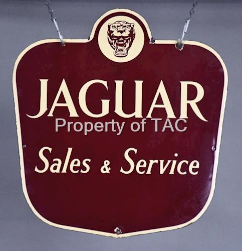 Small Jaguar Sales & Service w/Logo Porcelain Sign