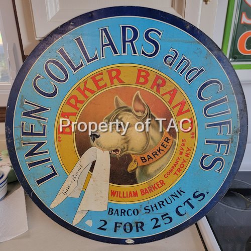 Barker Brand Linen Collars & Cuffs w/Logo Metal Sign
