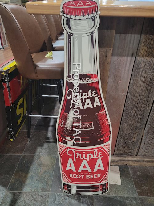 Triple AAA Root Beer Bottle Metal Sign